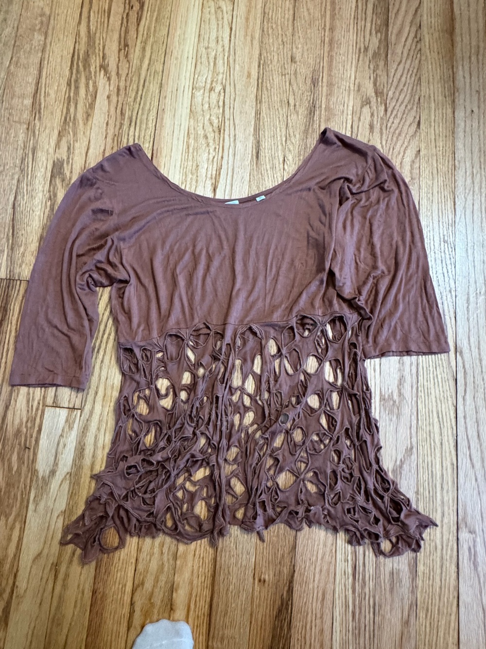 solid scoop-neck bodice with star cutouts